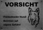 Preview: Edelstahl Warnschild Kurzhaarcollie VORSICHT Freilaufender Hund! Betreten auf eigene Gefahr!